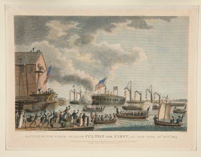 Launch of the Steam Frigate Fulton the First by John James Barralet