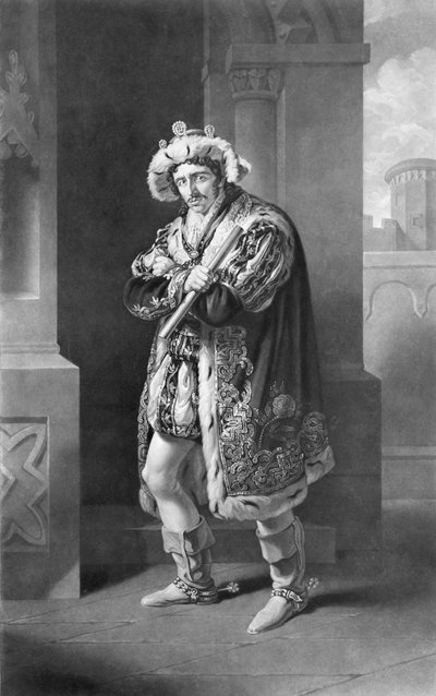 Edmund Kean in Richard the Third, Act IV, Scene IV, by William Shakespeare engraved by C. Turner by John James Halls
