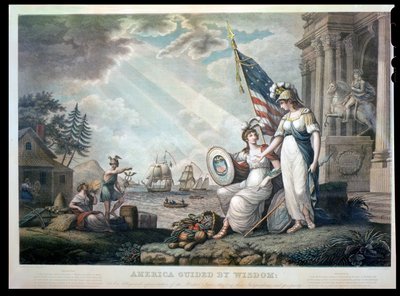 America Guided By Wisdom, 1815 engraved by Benjamin Tanner by John James after Barralet
