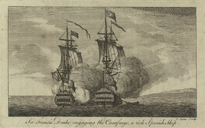 Sir Francis Drake engaging the 