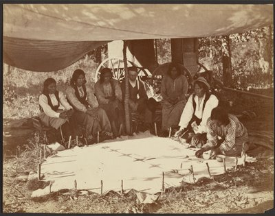 Kiowas Painting a Robe, Fort Sill, I.T. by John K. Hillers