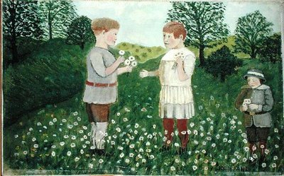 Children Picking Daisies by John Kane