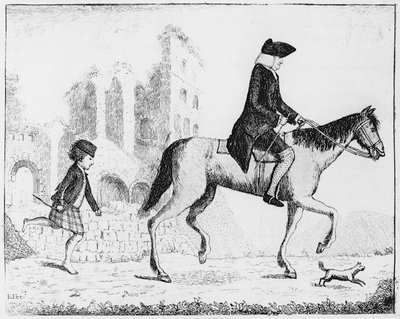 Francis Garden, Lord Gardenstone with his dog Smash and a Highland boy by John Kay