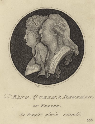 The King, Queen and Dauphin of France by John Kay
