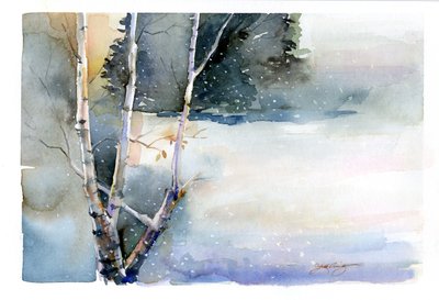 Birch in Winter, 2015 by John Keeling