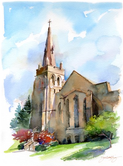 Church with steeple by John Keeling