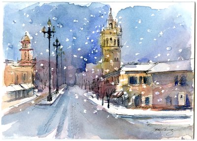 Plaza in winter, 2015 by John Keeling