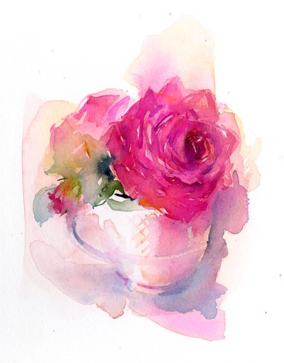 Rose in Teacup by John Keeling