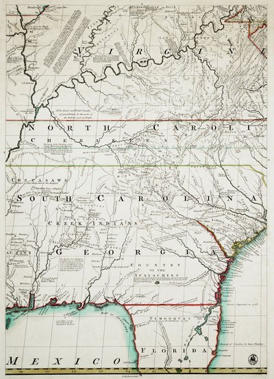 A map of the British and French dominions in North America with the roads, distances, limits and extent of the settlements, humbly inscribed to the Right Honourable the Earl of Halifax and the other Right Honourable the Lords Commissioners for Trade & Plan by John & Kitchen Thomas & Mitchell (fl.1755 Mitchell