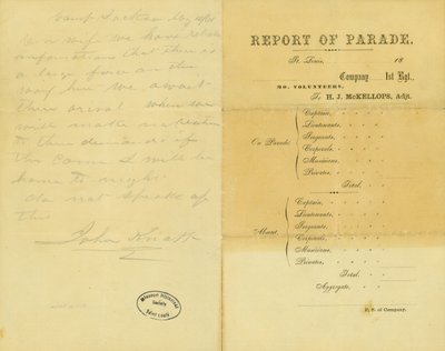 Letter from John Knapp, Camp Jackson, to his wife, May 10, 1861 by John Knapp