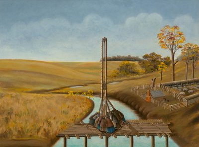 Women Operating the Pile Driver by John Koehl, after Olof Krans