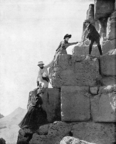 Climbing The Great Pyramid, Egypt, late 19th century by John L. Stoddard
