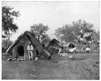 Straw cottages, Salamanca, Mexico, late 19th century by John L. Stoddard