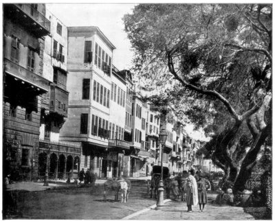 The Ezbekiyeh and Street Scene, Cairo, Egypt by John L. Stoddard