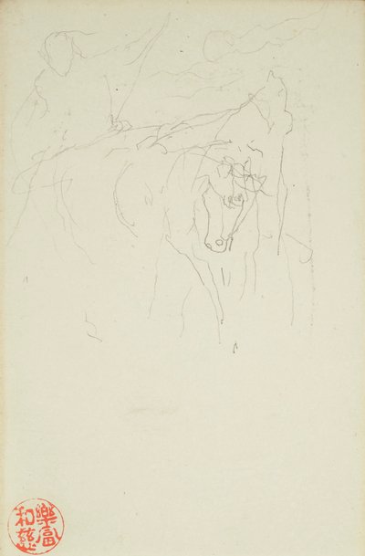Achilles and Xanthus, from La Farge Folios #849 and #860, One of 42 Drawings by John La Farge