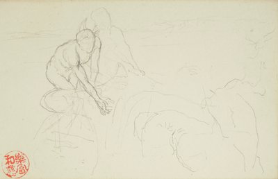 Achilles and Xanthus, from La Farge folios #849 and #860, one of 42 drawings by John La Farge