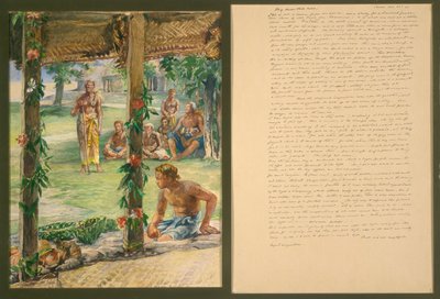 Presentation of Gifts of Food on Manono Island, Samoa by John La Farge