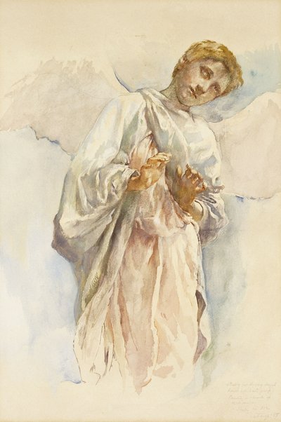 Adoring Angel - Study for the Ascension Mural by John La Farge or Lafarge
