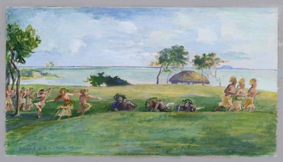 Military Dance in Samoa by John La Farge or Lafarge