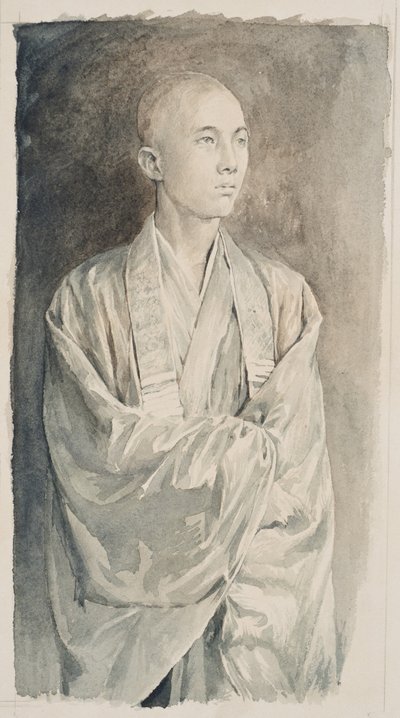 Portrait of a Priest at Temple of Lyemitsu, Nikko by John La Farge or Lafarge