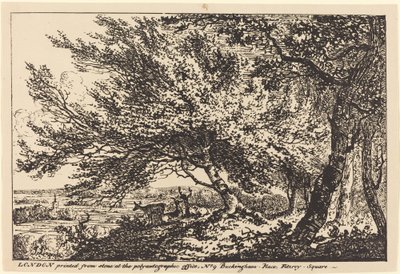 Landscape with Deer under Trees by John Laporte