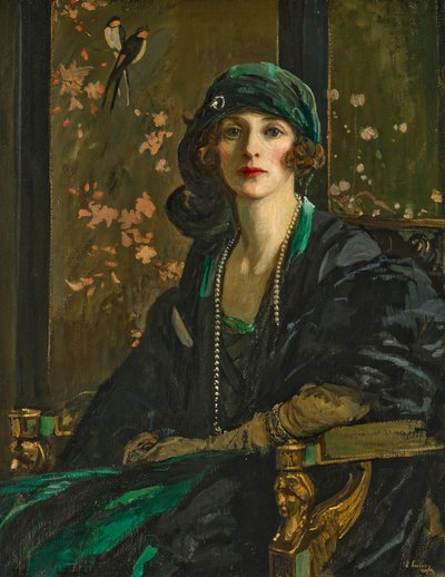 A Lady in Black and Green: Mrs Freda Dudley Ward by John Lavery