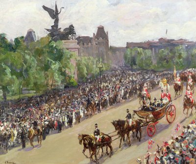 A State Procession, Hyde Park Corner by John Lavery