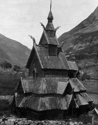 Borgund Wood Church in Norway (12th Century) by John Lawson Stoddard