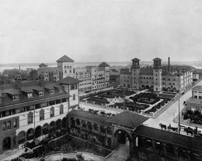 Hotels in Saint Augustin, Florida: the Alcazar, the Cordoue, the Pont de Leon, c. 1900 by John Lawson Stoddard