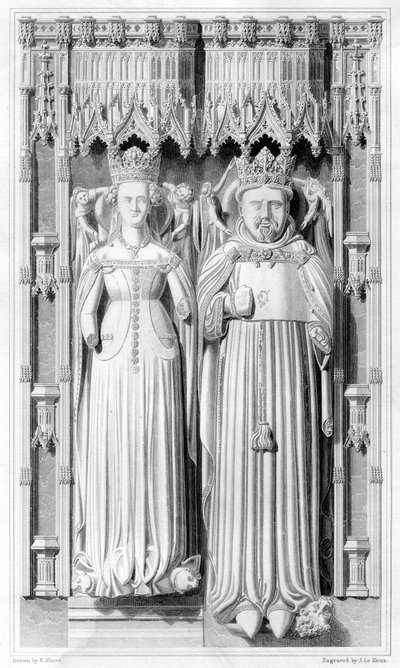 Effigy of Henry IV and his Queen Joan of Navarre in Canterbury Cathedral by John Le Keux