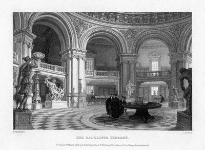 Interior of the Radcliffe Library, Oxford University by John Le Keux
