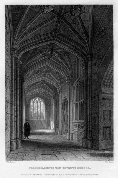 Proscholium to the Divinity School, Oxford by John Le Keux