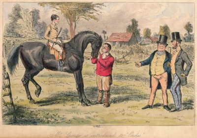 Mr. Sponge is introduced to Ercles, 1865 by John Leech, Hablot Knight Browne
