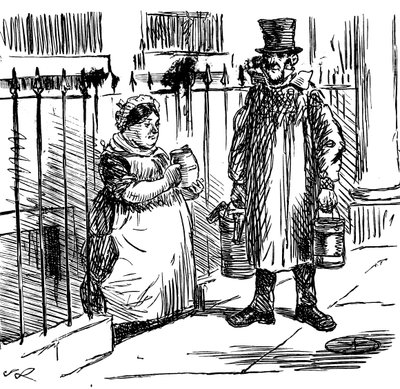 Cartoon Commenting on the Watering-Down of Milk by John Leech