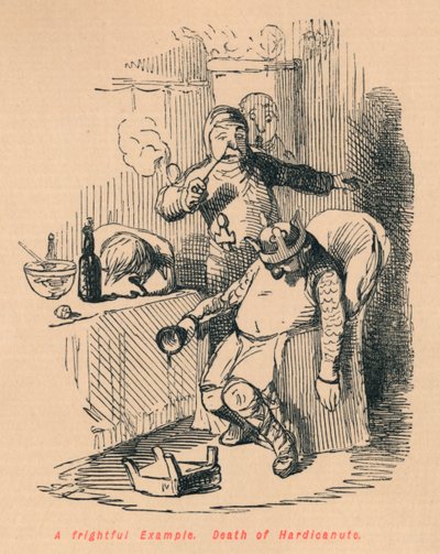 A Frightful Example. Death of Hardicanute by John Leech