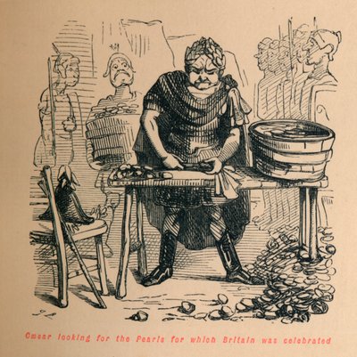 Caesar looking for the Pearls for which Britain was celebrated by John Leech