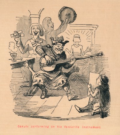Canute Performing on His Favourite Instrument by John Leech