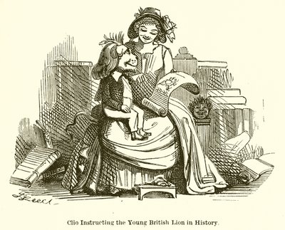 Clio Instructing the Young British Lion in History by John Leech