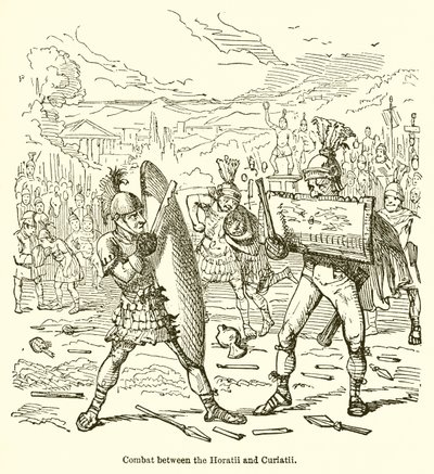 Combat between the Horatii and Curiatii by John Leech