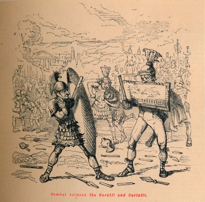 Combat between the Horatii and Curiatii, 1852 by John Leech