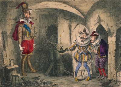 Discovery of Guido Fawkes by Suffolk and Mounteagle by John Leech