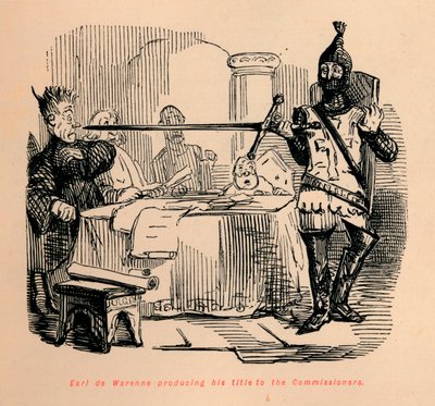 Earl de Warenne producing his title to the Commissioners by John Leech