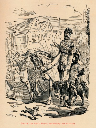 Edward the Black Prince, Conducting His Prisoner by John Leech