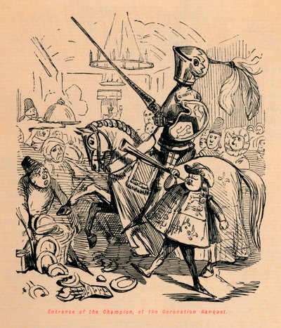 Entrance of the Champion, at the Coronation Banquet by John Leech