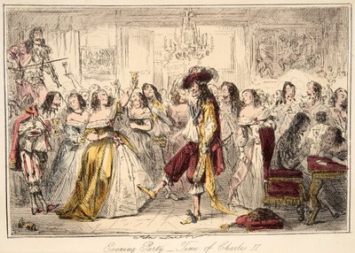 Evening Party - Time of Charles the Second, from The Comic History of England by John Leech