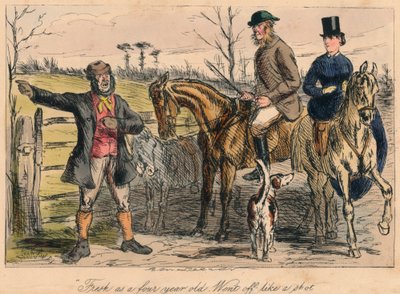 Fresh as a four year old. Went off like a shot, 1865 by John Leech