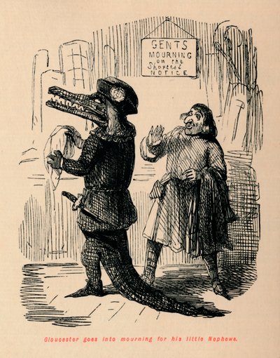 Gloucester goes into mourning for his little nephews by John Leech