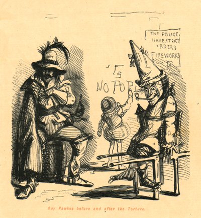 Guy Fawkes Before and After the Torture, 1897 by John Leech