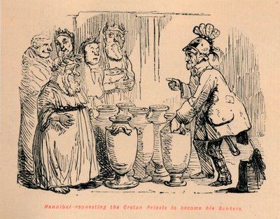 Hannibal Requesting the Cretan Priests to Become His Bankers by John Leech