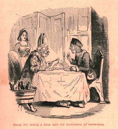 Henry VII taking a chop with the Archbishop of Canterbury by John Leech